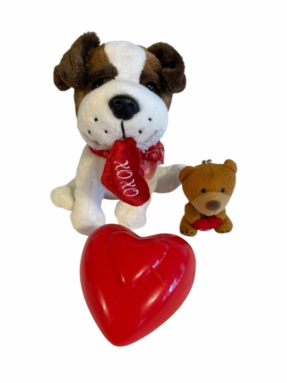 XOXO Love Valentine Set with Plush Puppy, PEZ Cuddle Cub & Heart for Candy